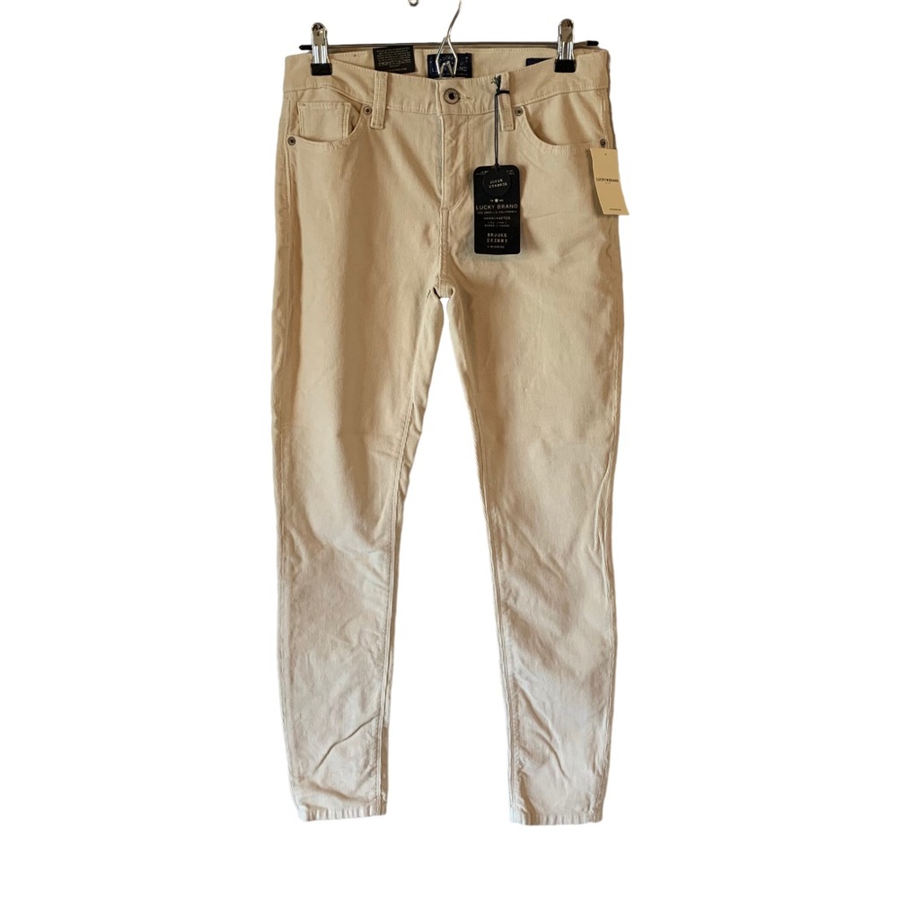 NWT Lucky Brand Brooke Skinny Corduroy Pants in Sand/Tan Size 6/28